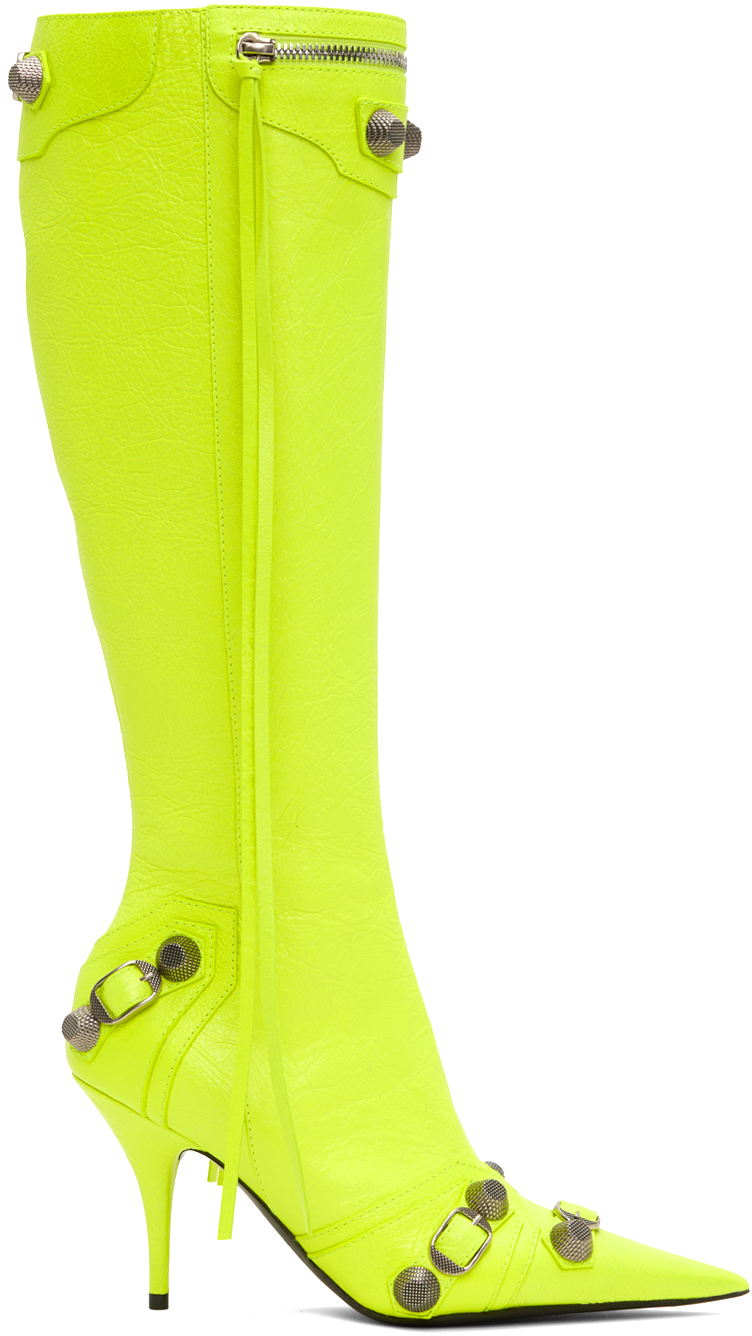 Balenciaga Green Cagole Mid-Calf Boots