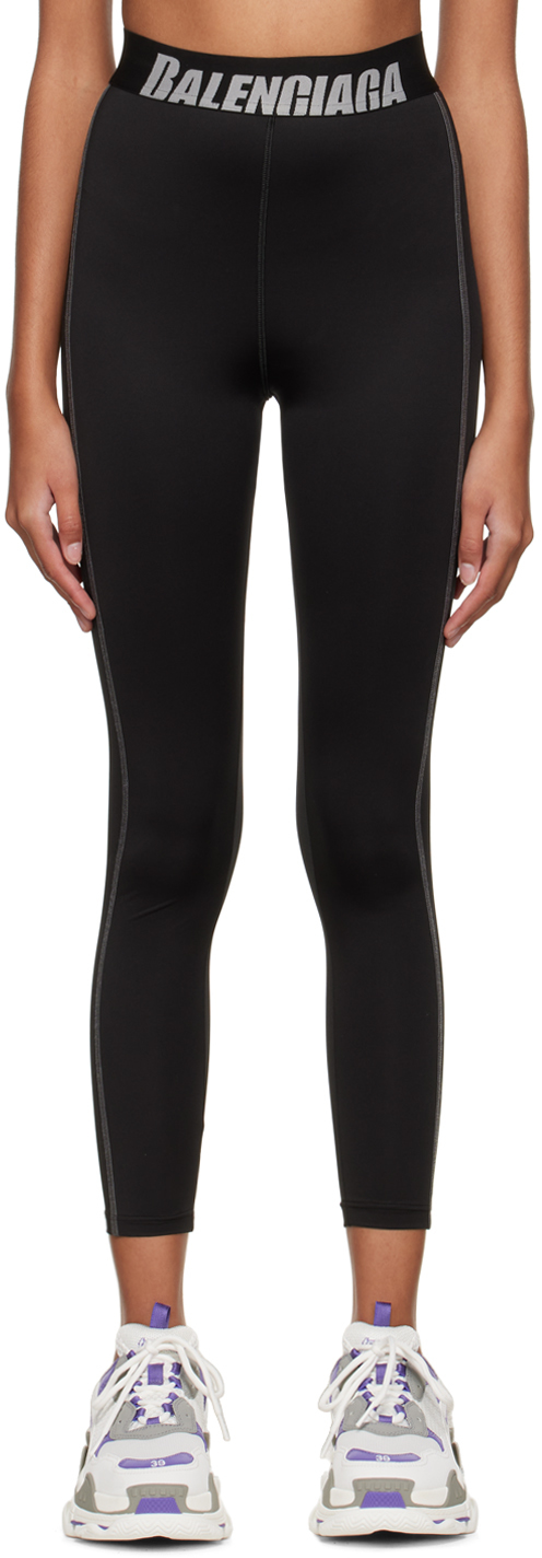 Balenciaga: Black Athletic Cut Leggings