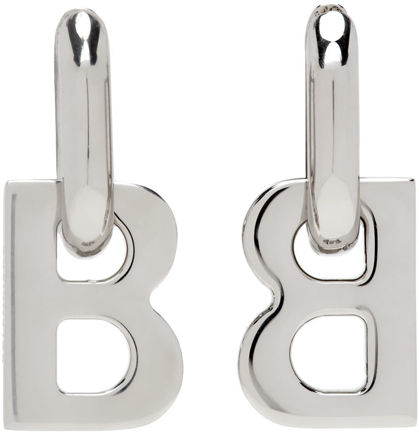 Balenciaga Silver B Chain XS Earrings