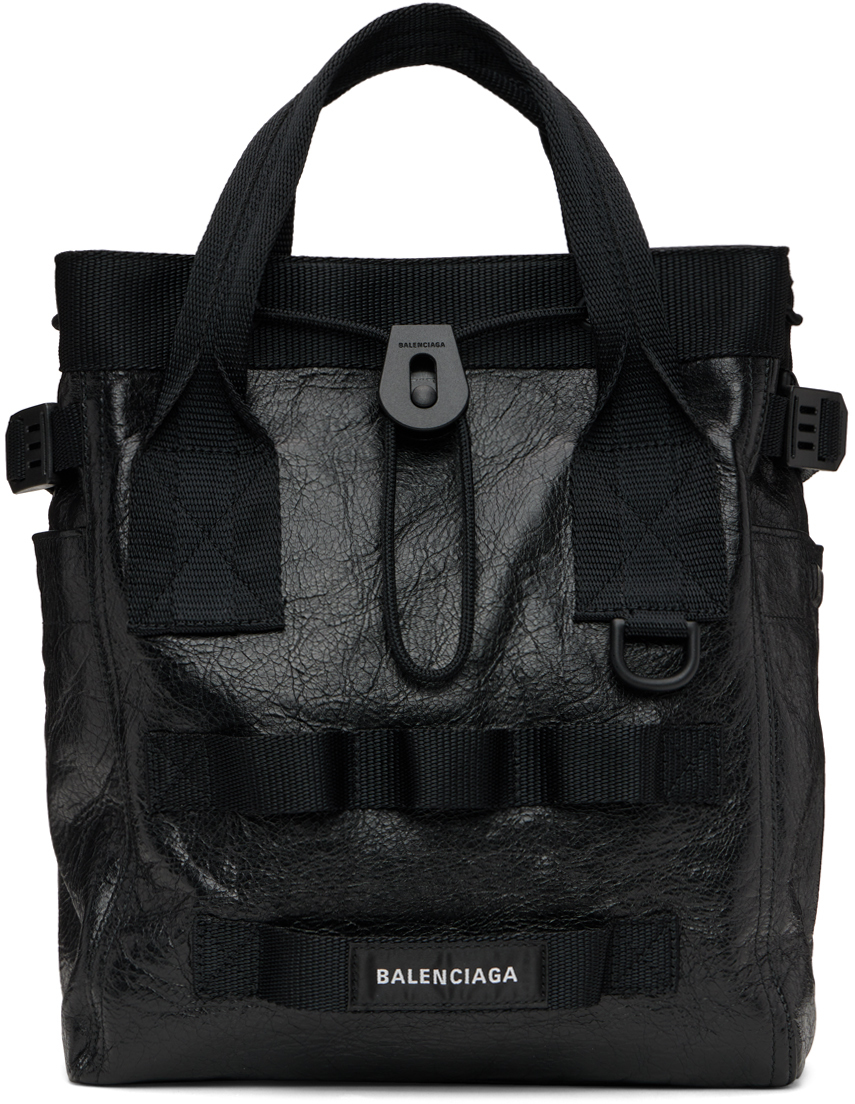 Balenciaga Army Top Handle Small Tote Bag In 1000 Black
