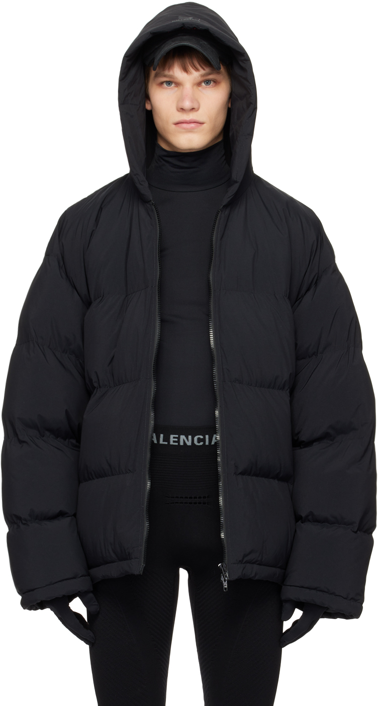 Skur Foranderlig Ekspert Balenciaga Black Sporty B Hooded Puffer Jacket In 1000 Black | ModeSens