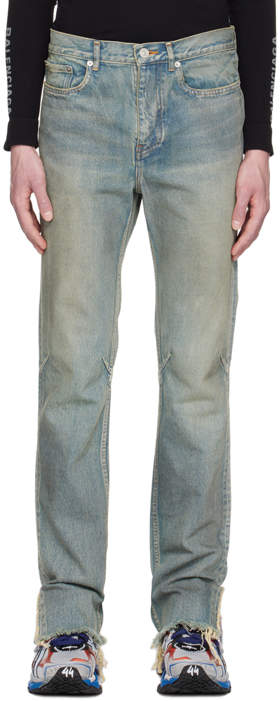 Balenciaga: Blue Smudged Jeans | SSENSE UK