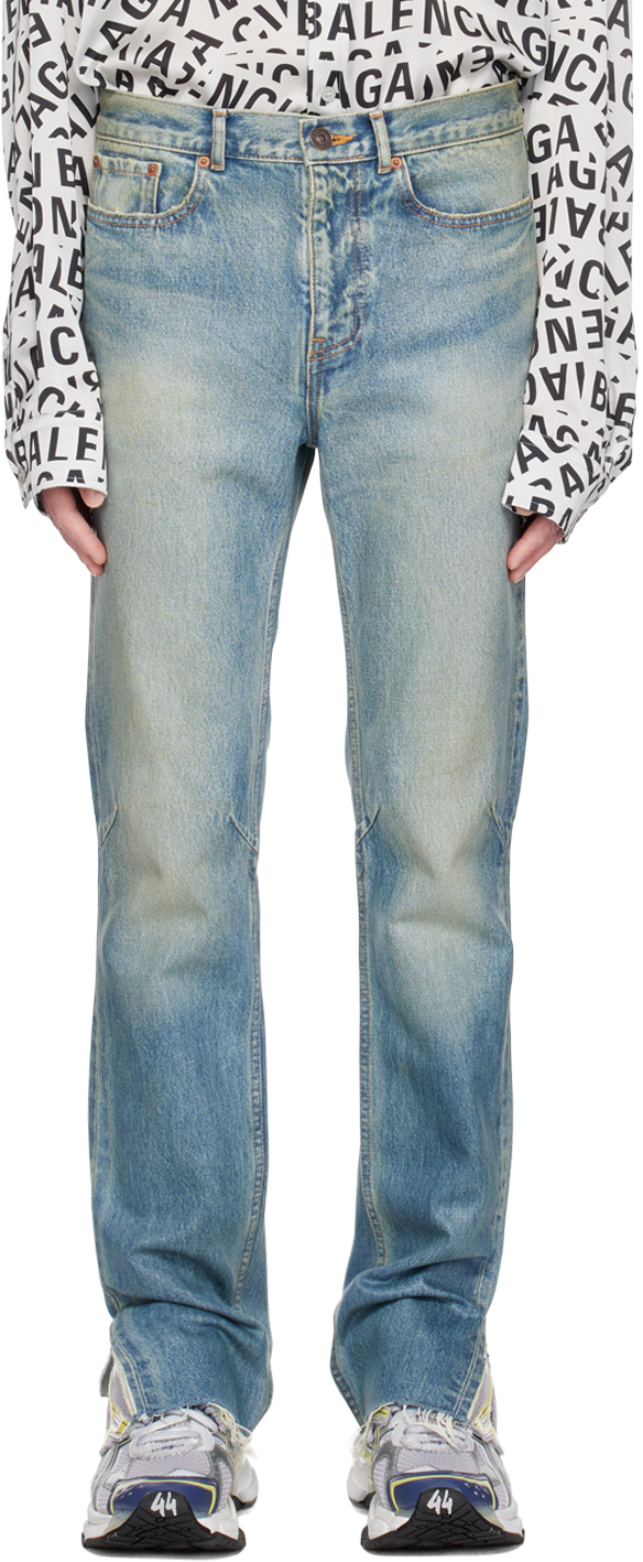 Balenciaga: Blue Fitted Jeans | SSENSE