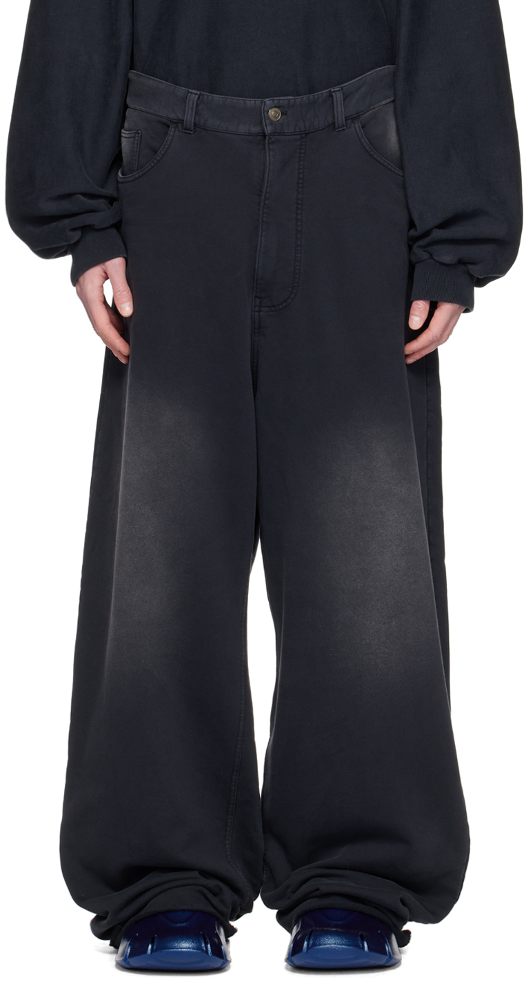 Balenciaga: Black Baggy Lounge Pants | SSENSE
