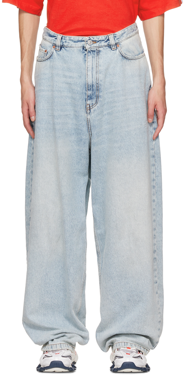 Regresa Incienso Auto Balenciaga: Blue Pull-Up Jeans | SSENSE