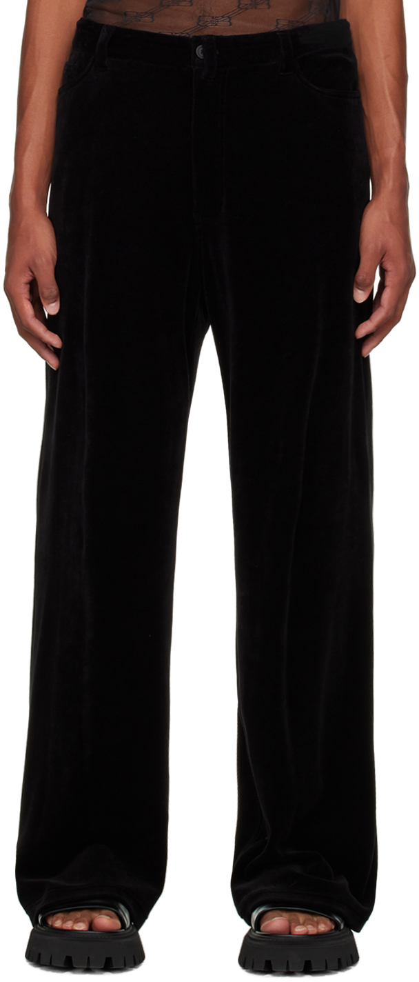 Slibende Kredsløb kontrast Balenciaga: Black Wide-Leg Trousers | SSENSE
