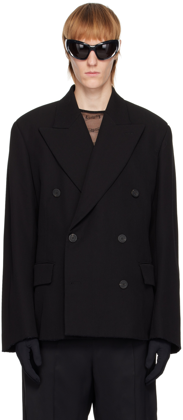 Shop Balenciaga Black Tailored Blazer In 1000 Black