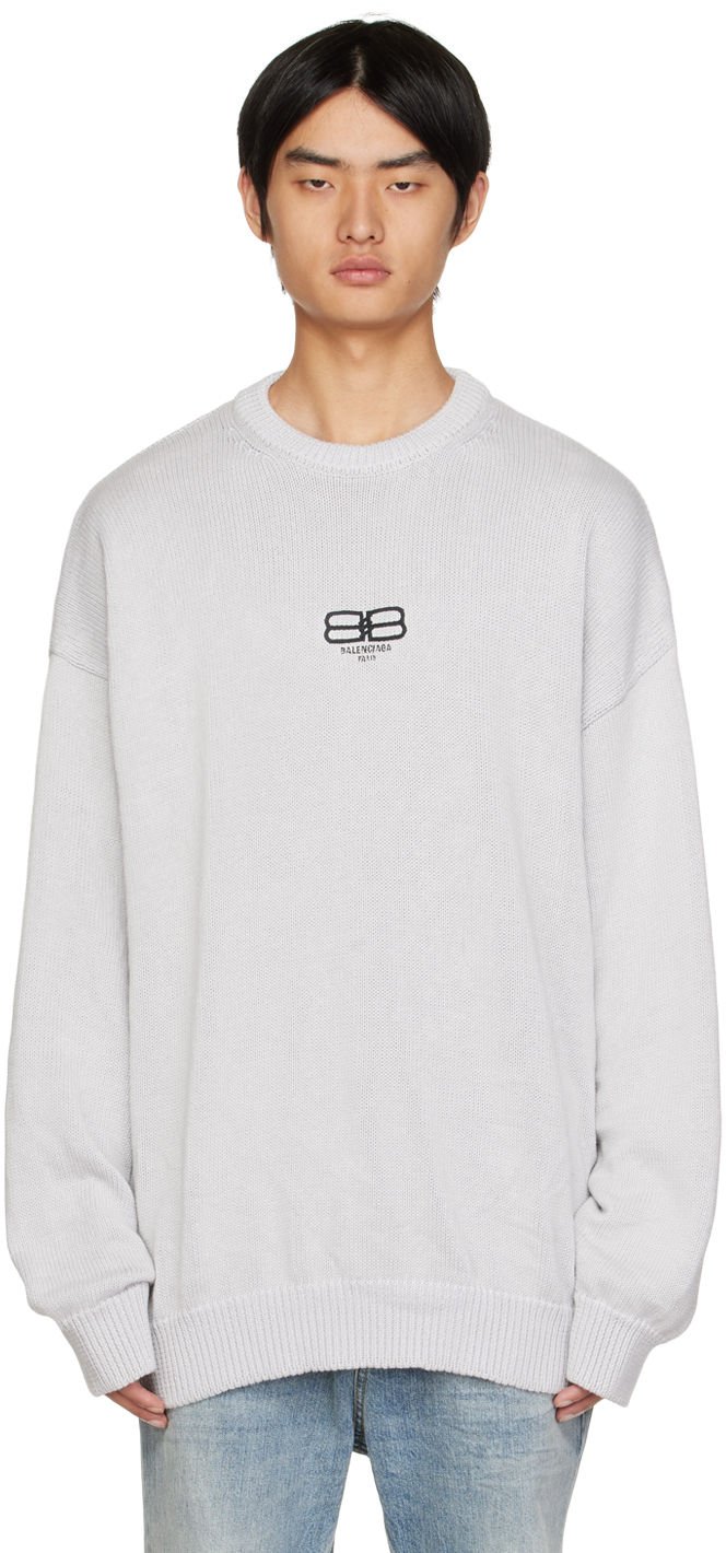Balenciaga Gray BB Paris Icon Sweater