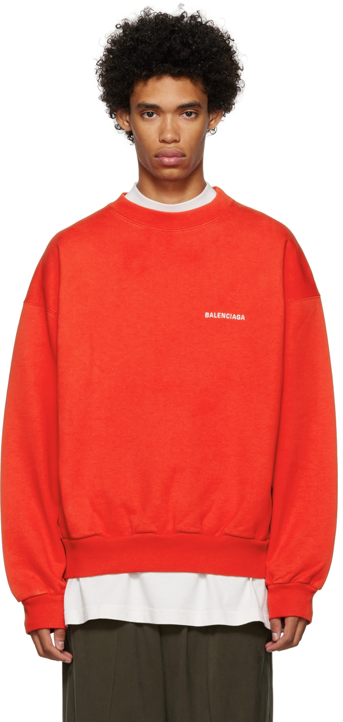 Ochtend Ophef Merchandising Balenciaga: Red Regular Fit Sweatshirt | SSENSE