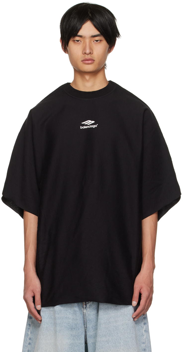 balenciaga plain black t shirt