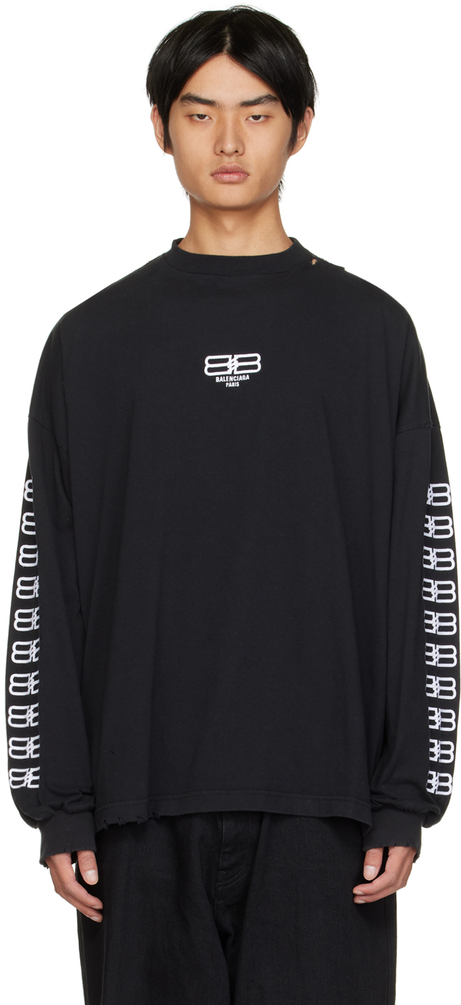 Balenciaga Oversized BB Logo T-shirt Black