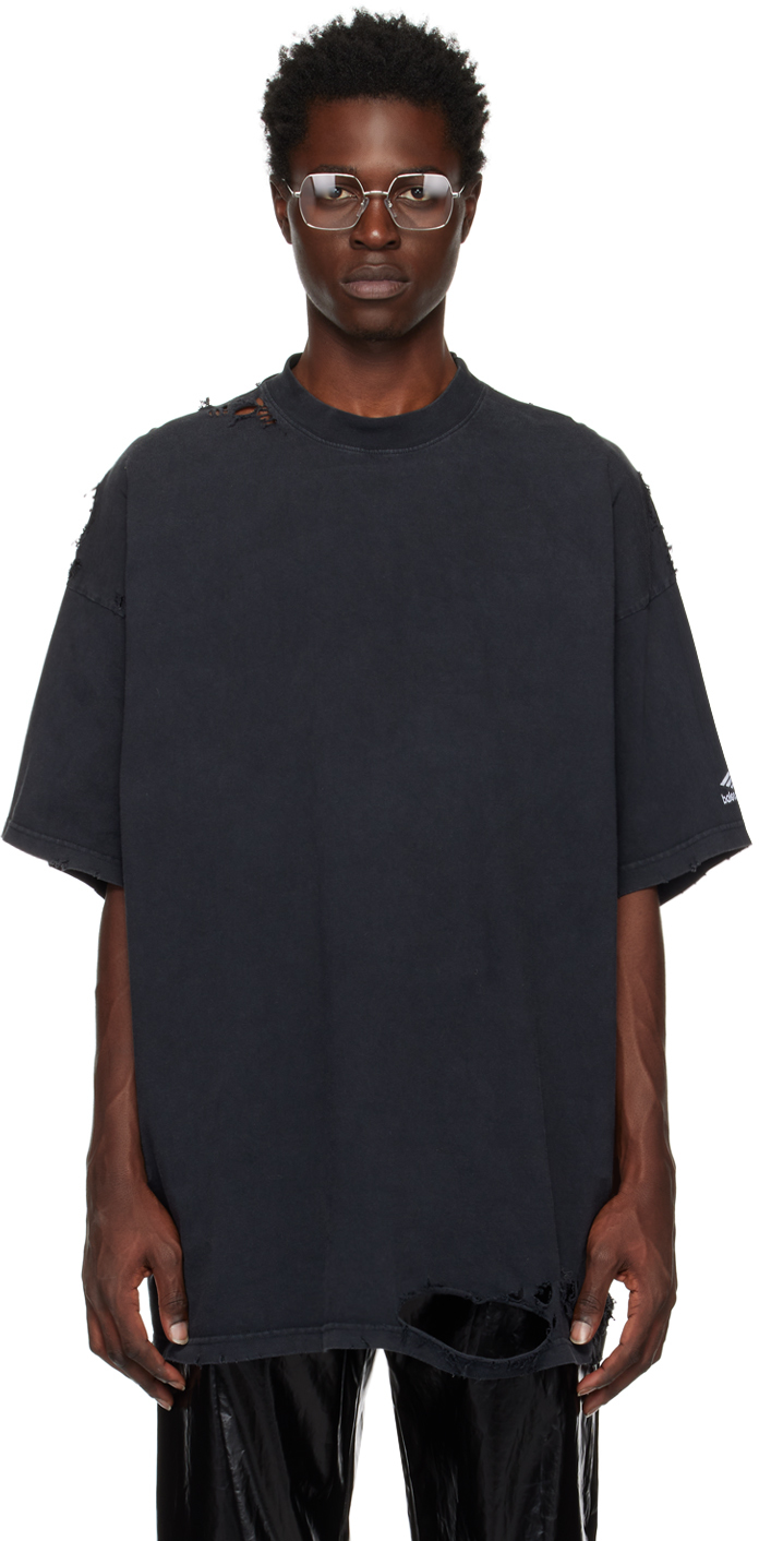 Balenciaga Black 3B Repaired T-Shirt