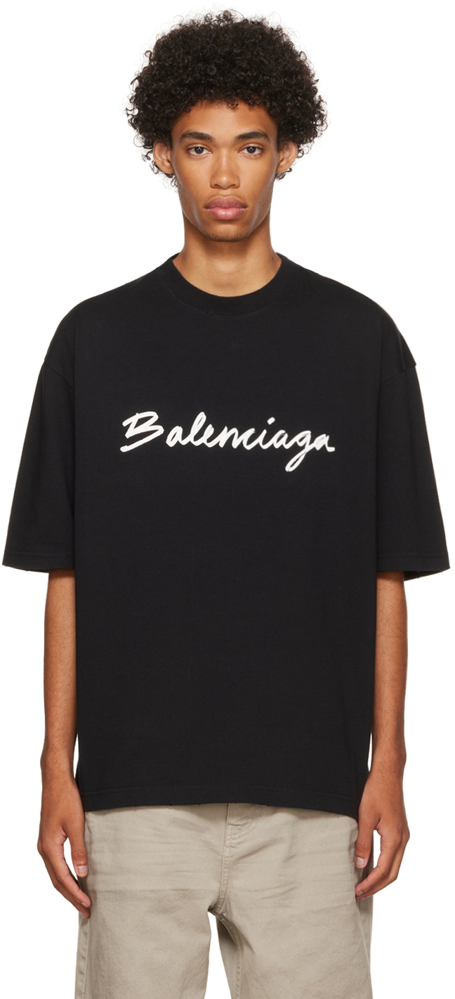 Balenciaga Black Cotton T-Shirt