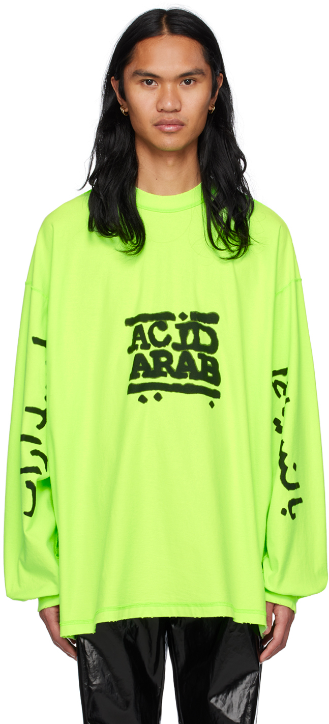 Balenciaga Green Acid Arab Edition Long Sleeve T-Shirt