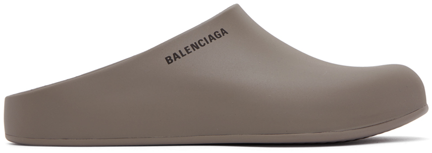 Balenciaga Gray Pool Slide Clogs