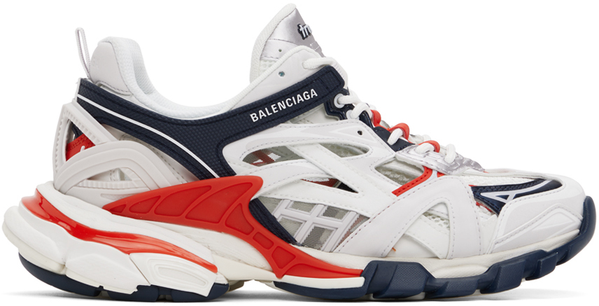 Balenciaga Gray & Orange Track 2.0 Open Sneakers