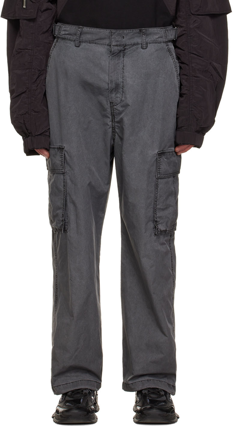 Gray String Cargo Pants by Juun.J on Sale