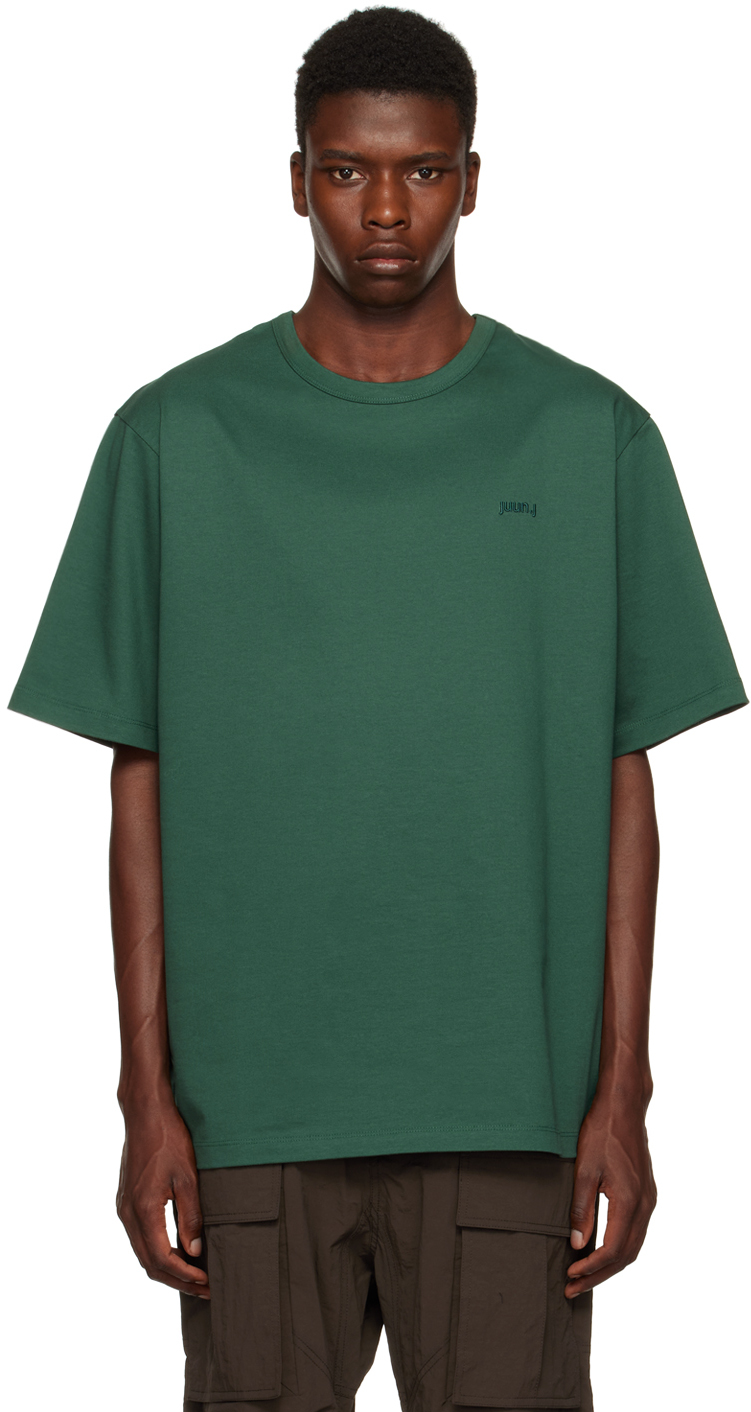 Juun.J: Green Graphic Overfit T-Shirt | SSENSE Canada