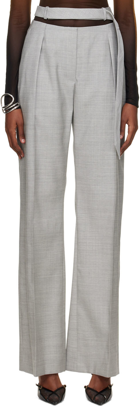 Slacks and Chinos Wide-leg and palazzo trousers Grey Anna October Wool Penelopa Pant in Grey Womens Clothing Trousers 