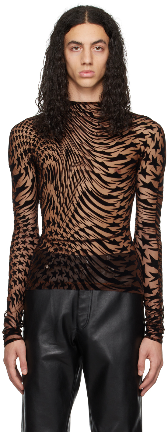 Brow Illusion Long Sleeve T-Shirt by Mugler on Sale