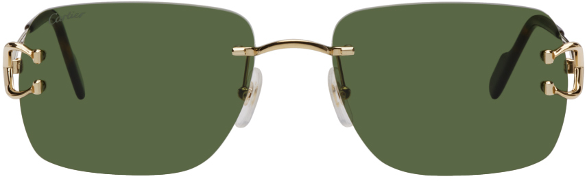 Cartier Gold Rimless Sunglasses