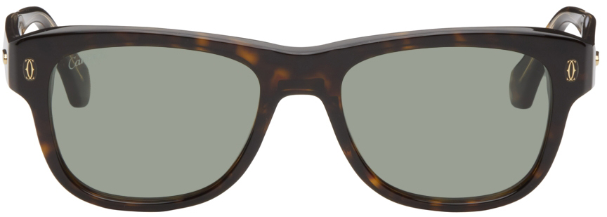 Cartier Tortoiseshell 'C de Cartier' Rectangular Sunglasses