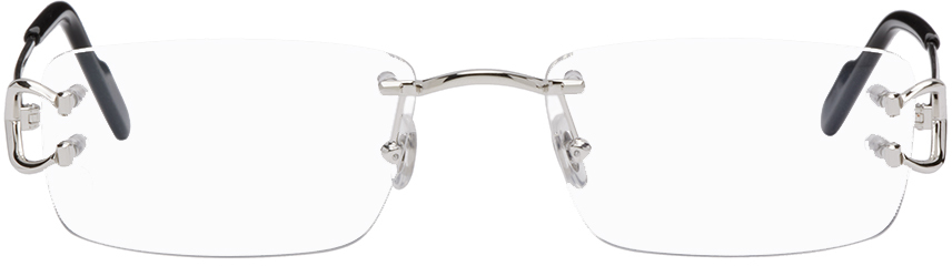 Cartier Silver Rimless Glasses