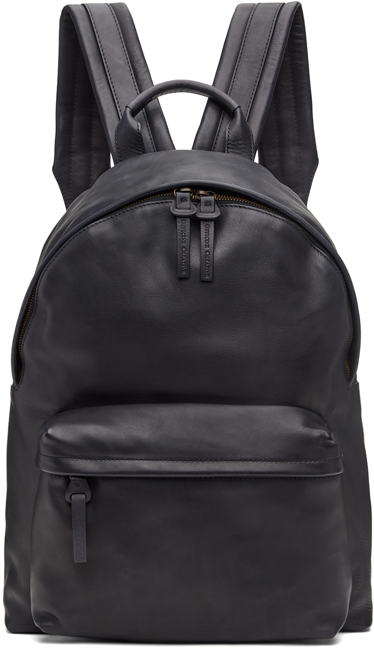 SSENSE Men Accessories Bags Rucksacks Black Leather Backpack 