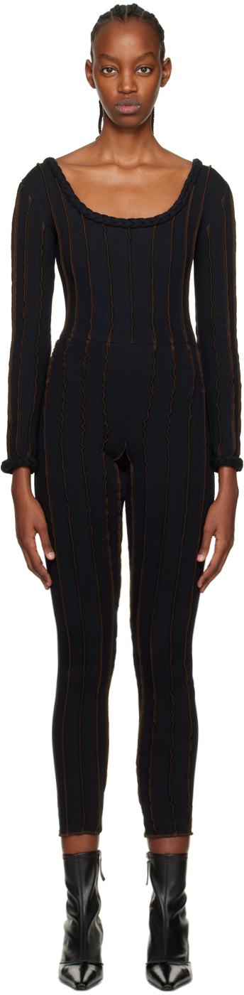 Helenamanzano Black 3D Stripe Jumpsuit