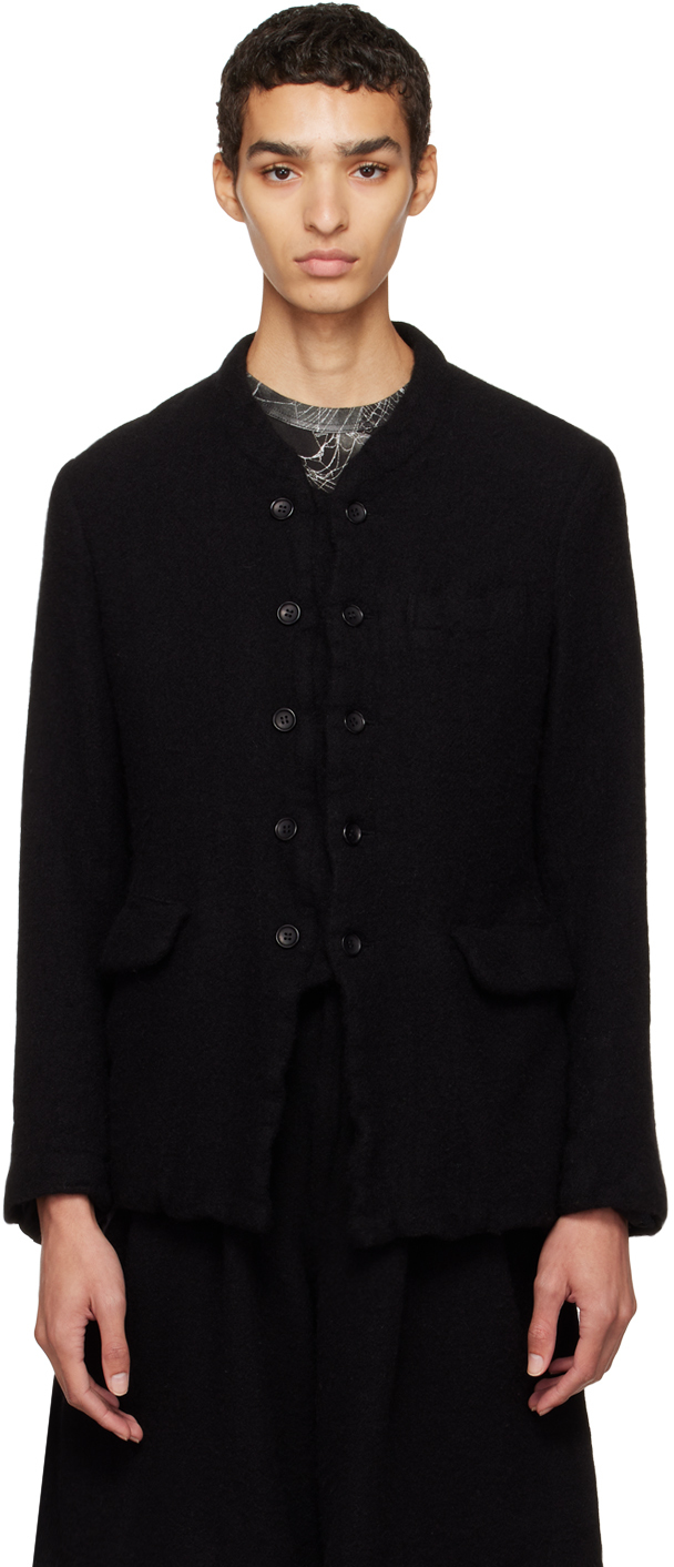 Comme des Garçons Homme Plus: Black Buttoned Jacket | SSENSE Canada