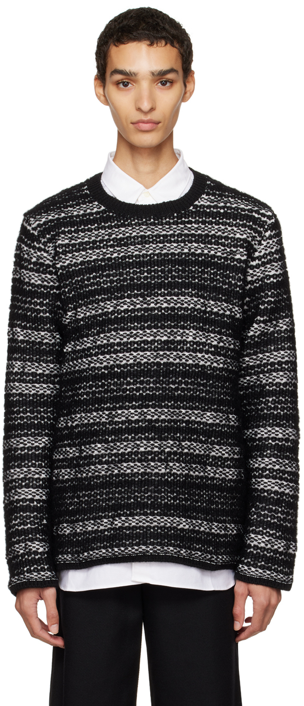 Comme des Garçons Homme Plus: Black Stripe Sweater | SSENSE