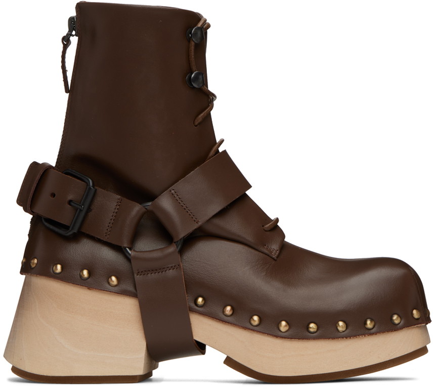 Marsèll Brown Bottone Boots In 490 Chocolate