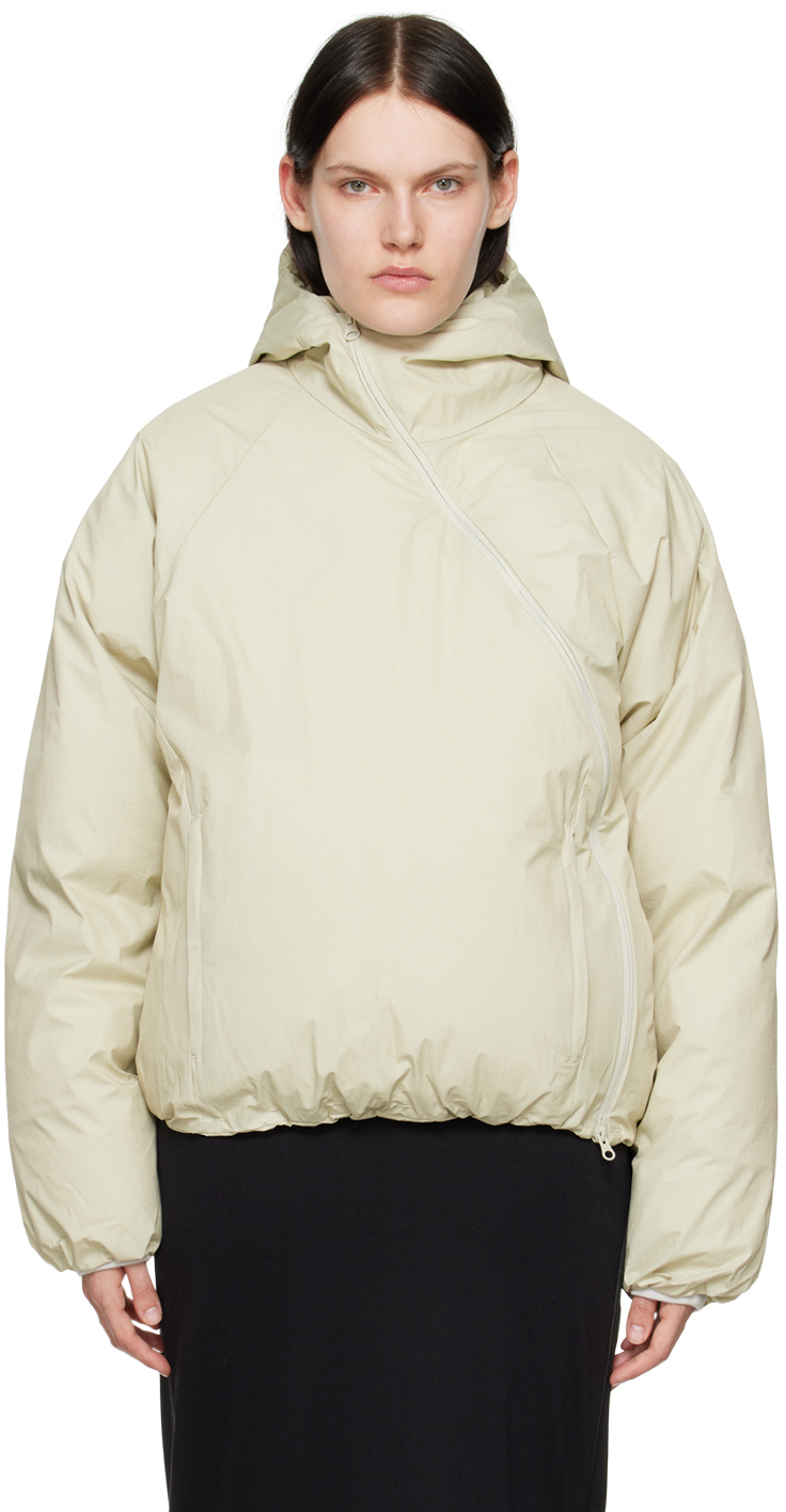 Post Archive Faction (paf) Beige 5.0 Center Down Jacket In 21741812 Ivory
