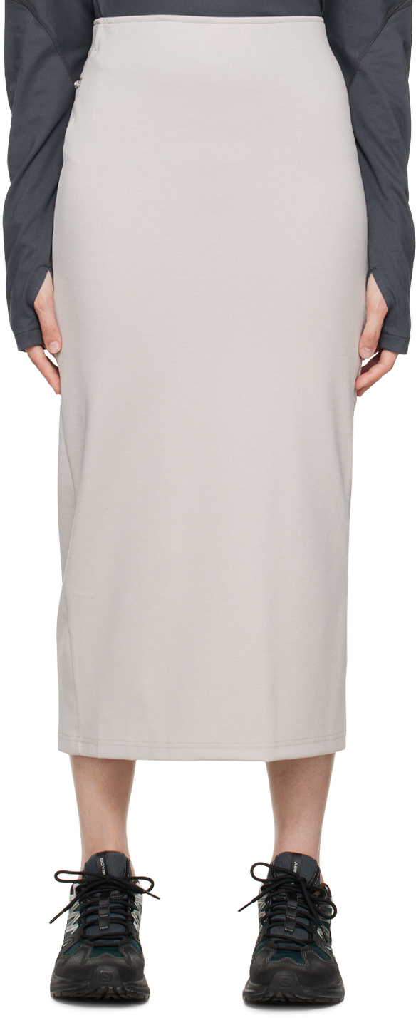 POST ARCHIVE FACTION (PAF) Beige 5.0 Center Midi Skirt