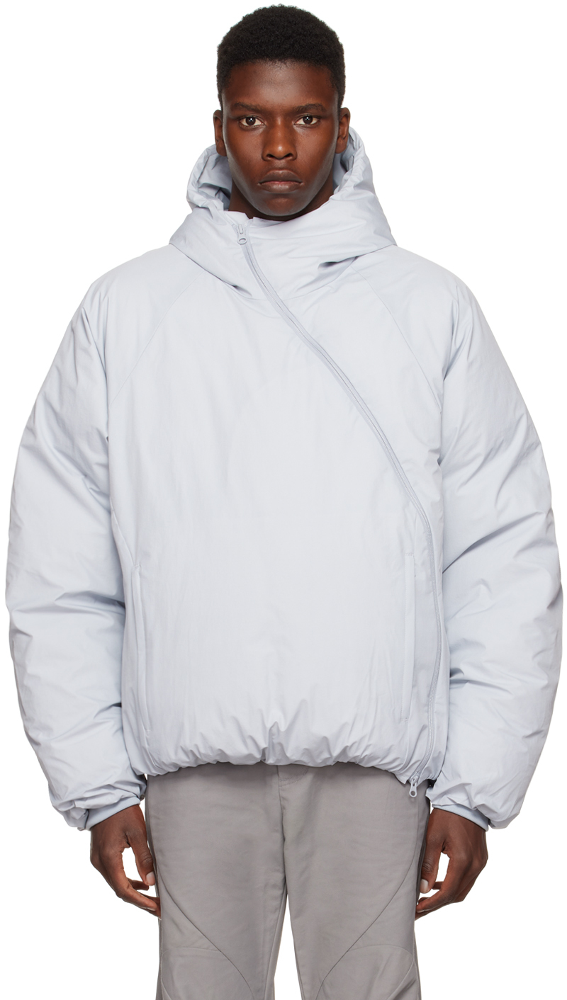 Blue 5.0 Center Down Jacket by Post Archive Faction (PAF) on Sale