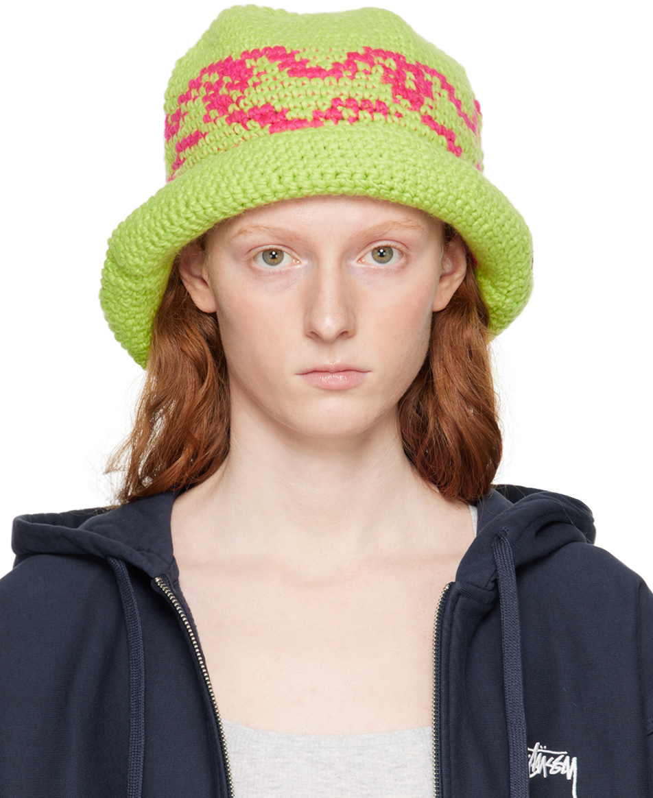 Green Jacquard Bucket Hat