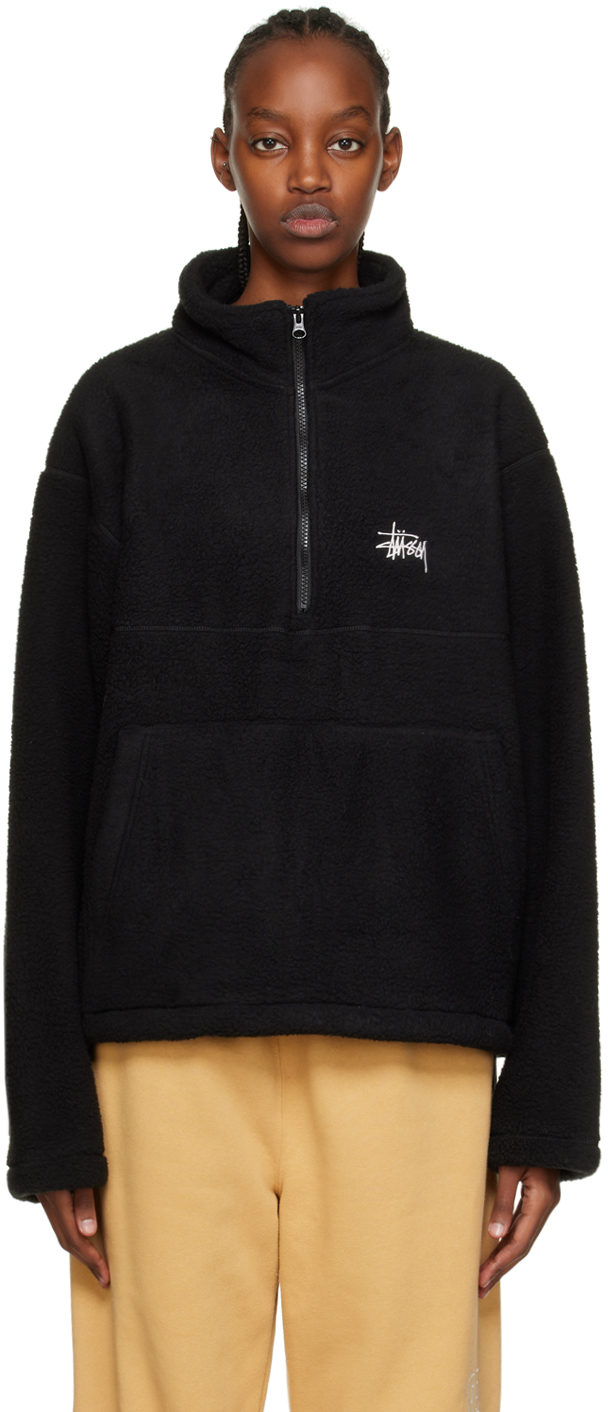 Stüssy Black Embroidered Sweatshirt