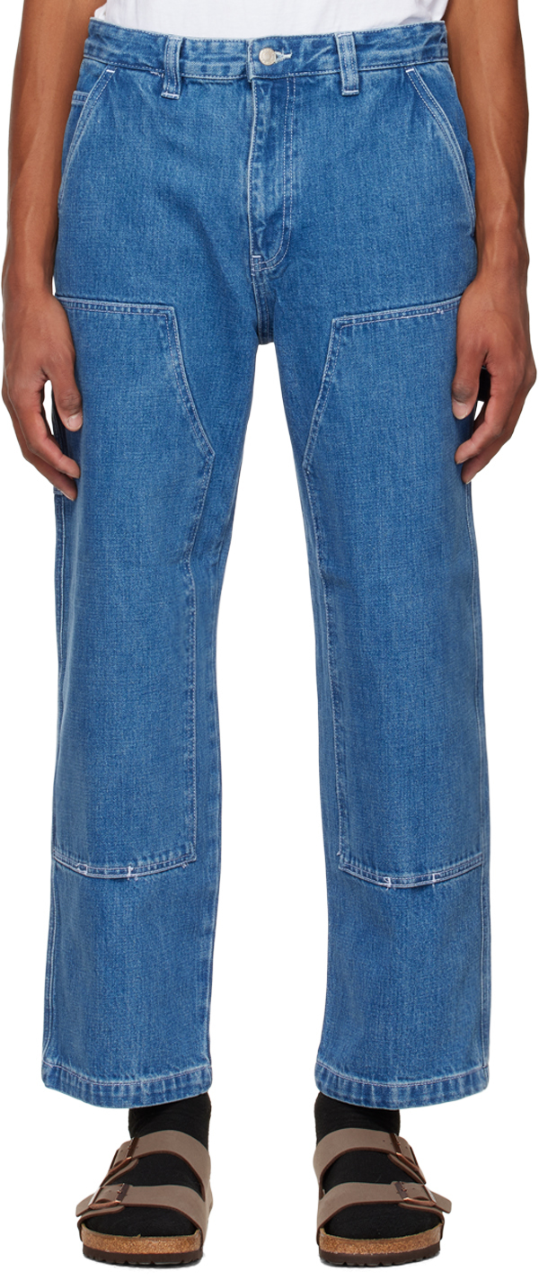 Stüssy: Blue Paneled Jeans | SSENSE