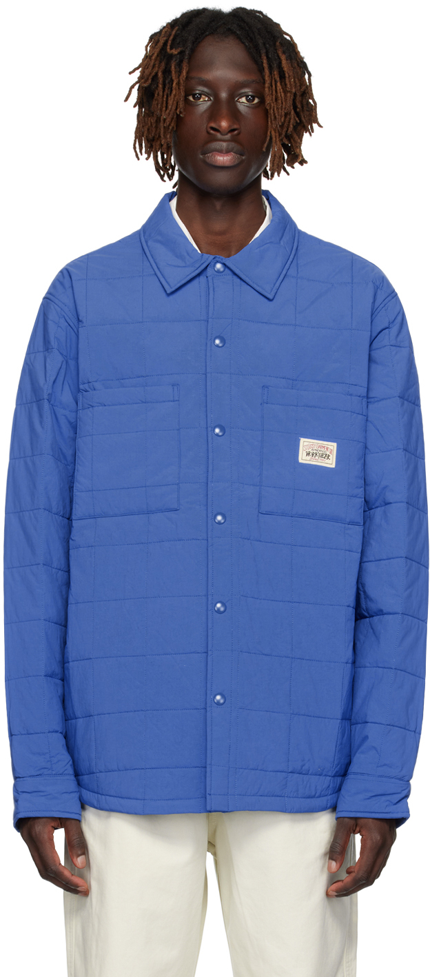 STUSSY BLUE QUILTED SHIRT