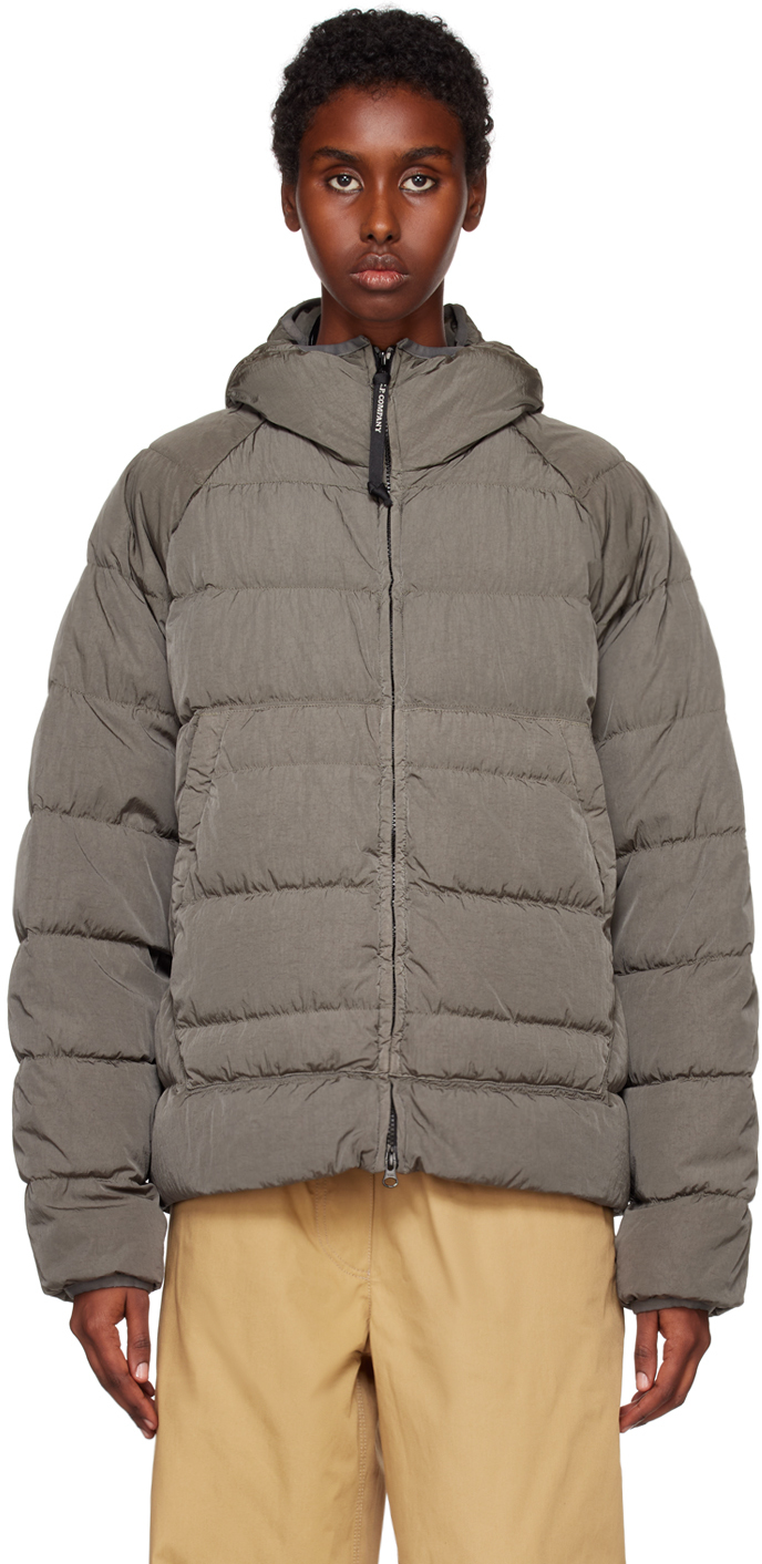 Green Eco-Chrome R Down Jacket by C.P. Company on Sale