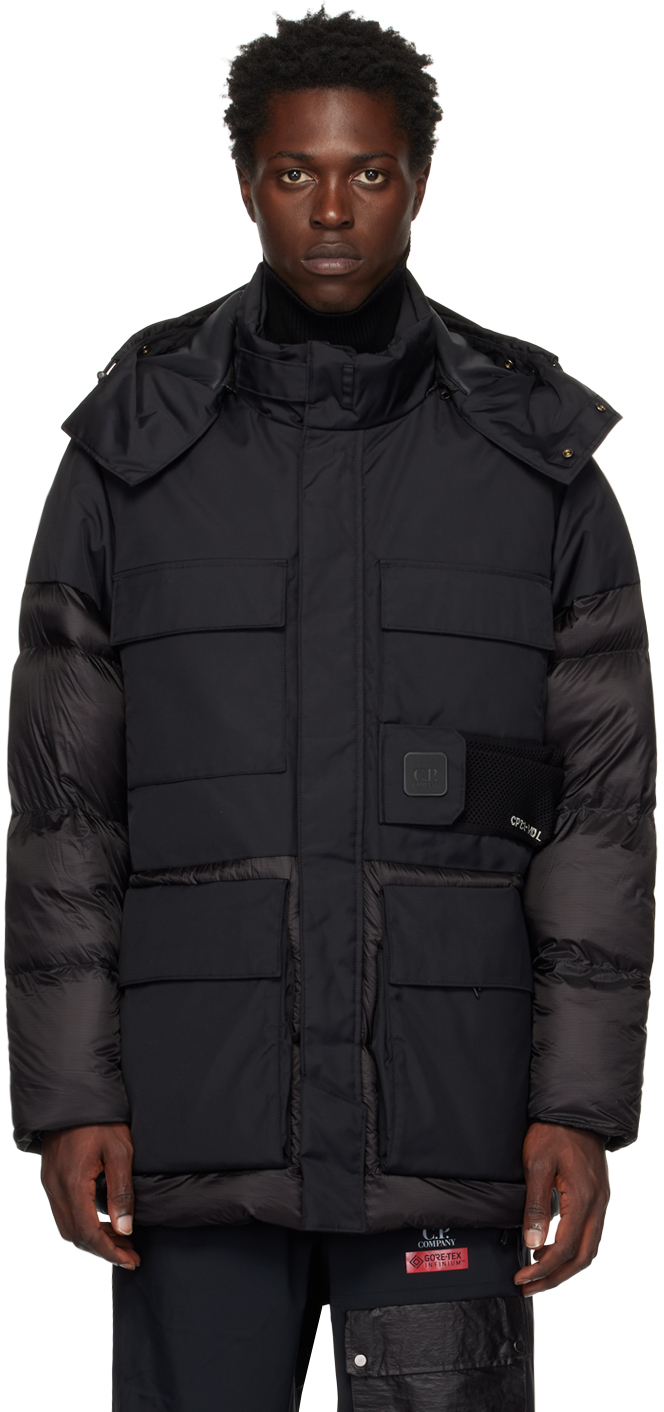 C.P. Company Black Metropolis Series Dynatec Mixed Down Parka 