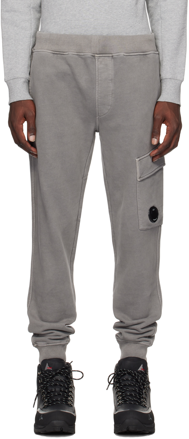 C.P. Company: Gray Emerized Lounge Pants | SSENSE UK