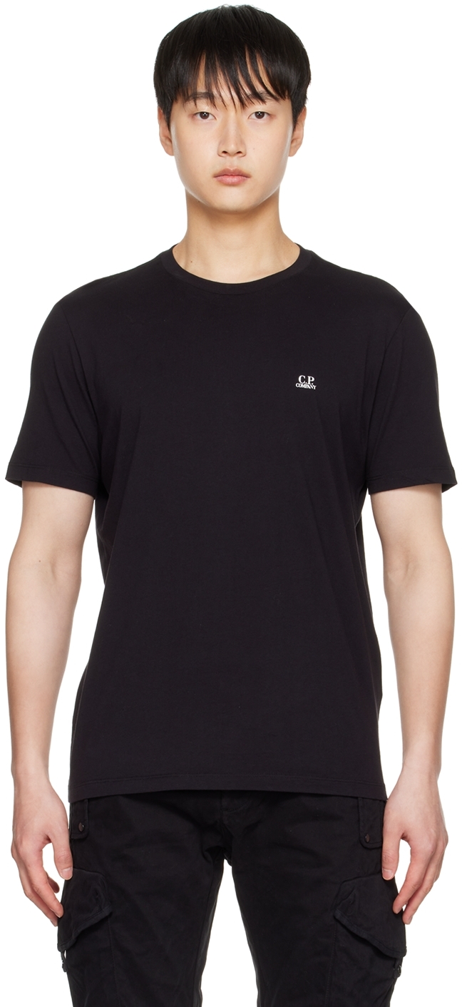 Eik Grommen Ellende Black Logo T-Shirt by C.P. Company on Sale