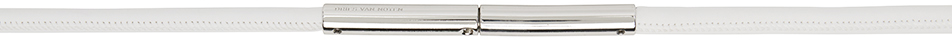 White Thin Metal Cord Belt