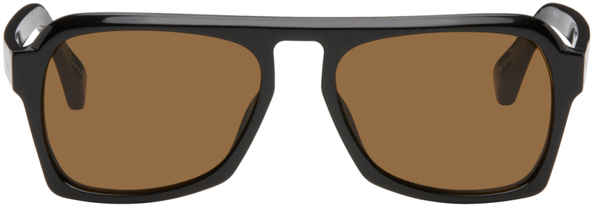 Dries Van Noten Black Linda Farrow Edition Angular Sunglasses