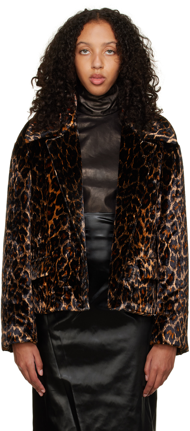 Dries Van Noten Brown Leopard Faux-fur Jacket In 703 Brown