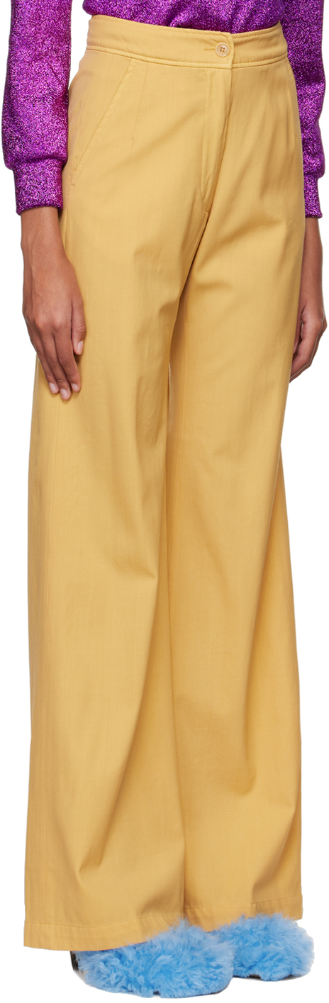 Dries Van Noten Pantery Wide-leg Wool Pants In 208 Honey