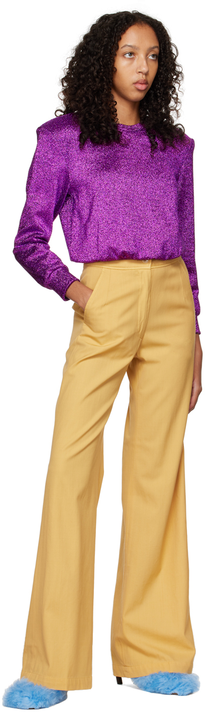 Dries Van Noten Pantery Wide-leg Wool Pants In 208 Honey