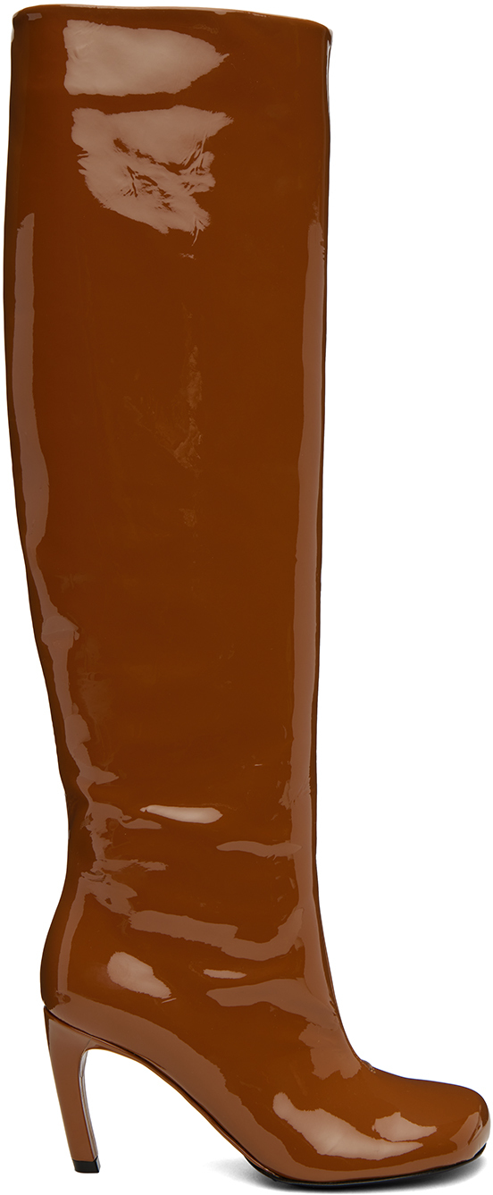 Brown Structured Tall Boots