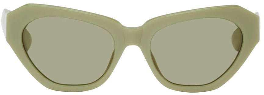 Dries Van Noten Green Linda Farrow Edition Cat-Eye Sunglasses